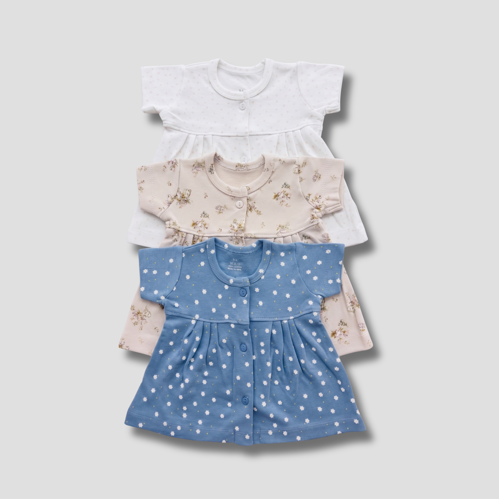 Newborn Cotton Frock Combo | Pack of 3