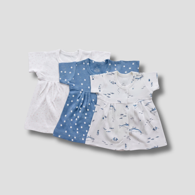 Newborn Cotton Frock Combo – Pack of 3